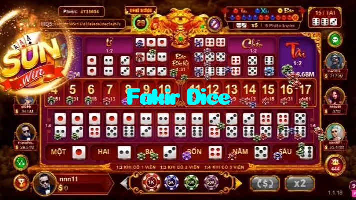 Fakir Dice casino presented on mobile device in Pakistan with slots and live games